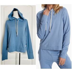 VUORI Women Halo Essential Pullover Hoodie Light Heather Blue VW226 Athleisure S
